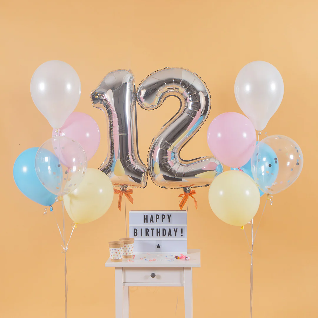 Pastel Candy Helium Foil Birthday Number Balloon - Image 3