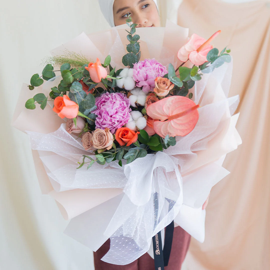 Philomena Pink Peony Bouquet - Image 2