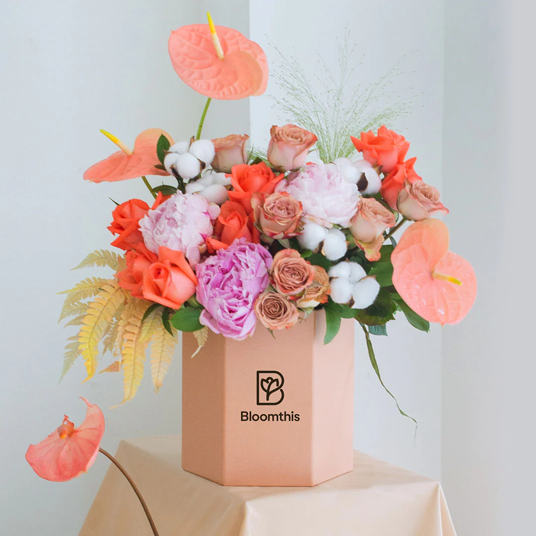 Philomena Pink Peony Flower Box
