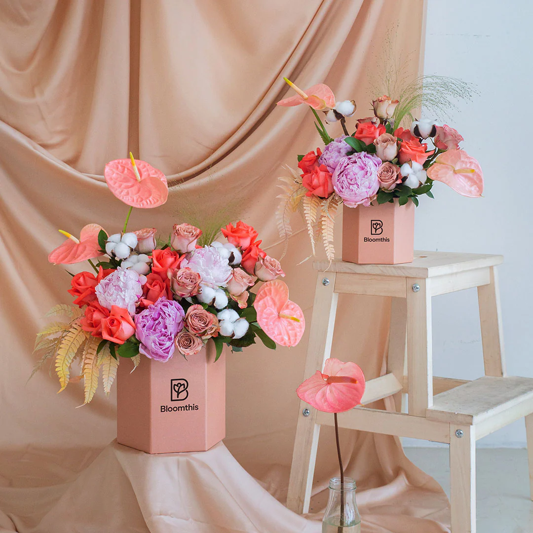 Philomena Pink Peony Flower Box - Image 5