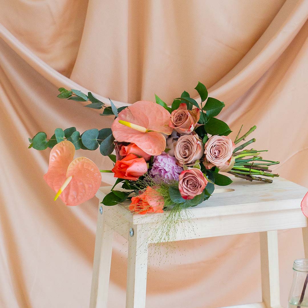 Philomena Pink Peony Hand-Tied Bouquet - Image 2