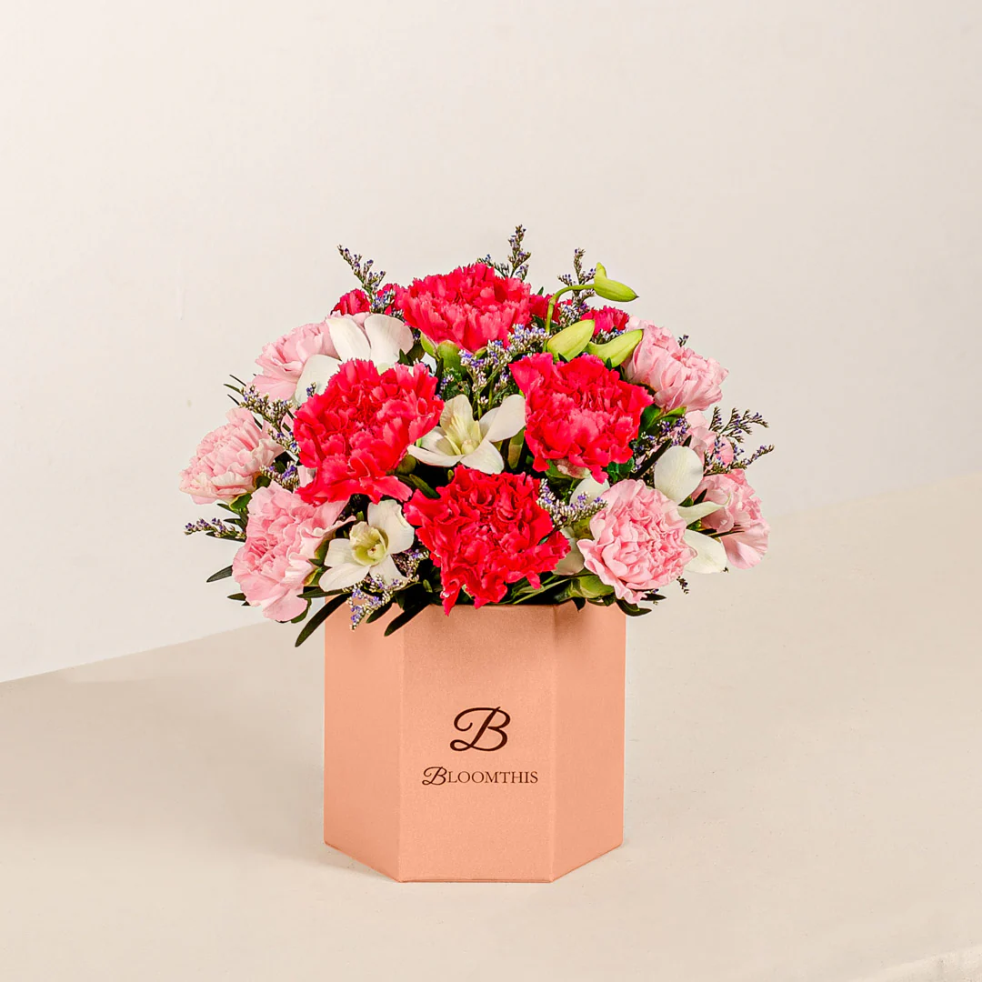 Phoebe Pink Carnation Flower Box - Image 4