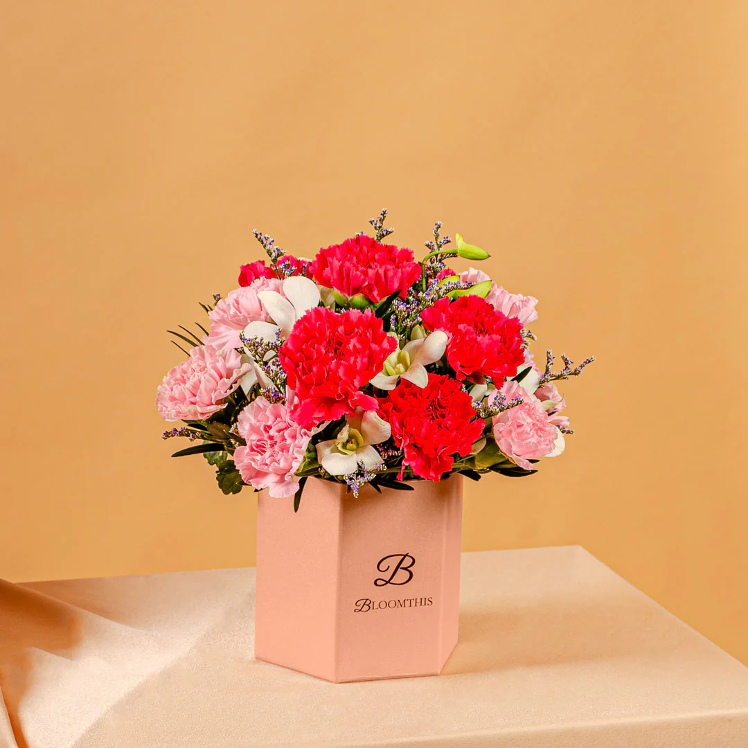 Phoebe Pink Carnation Flower Box - Image 6
