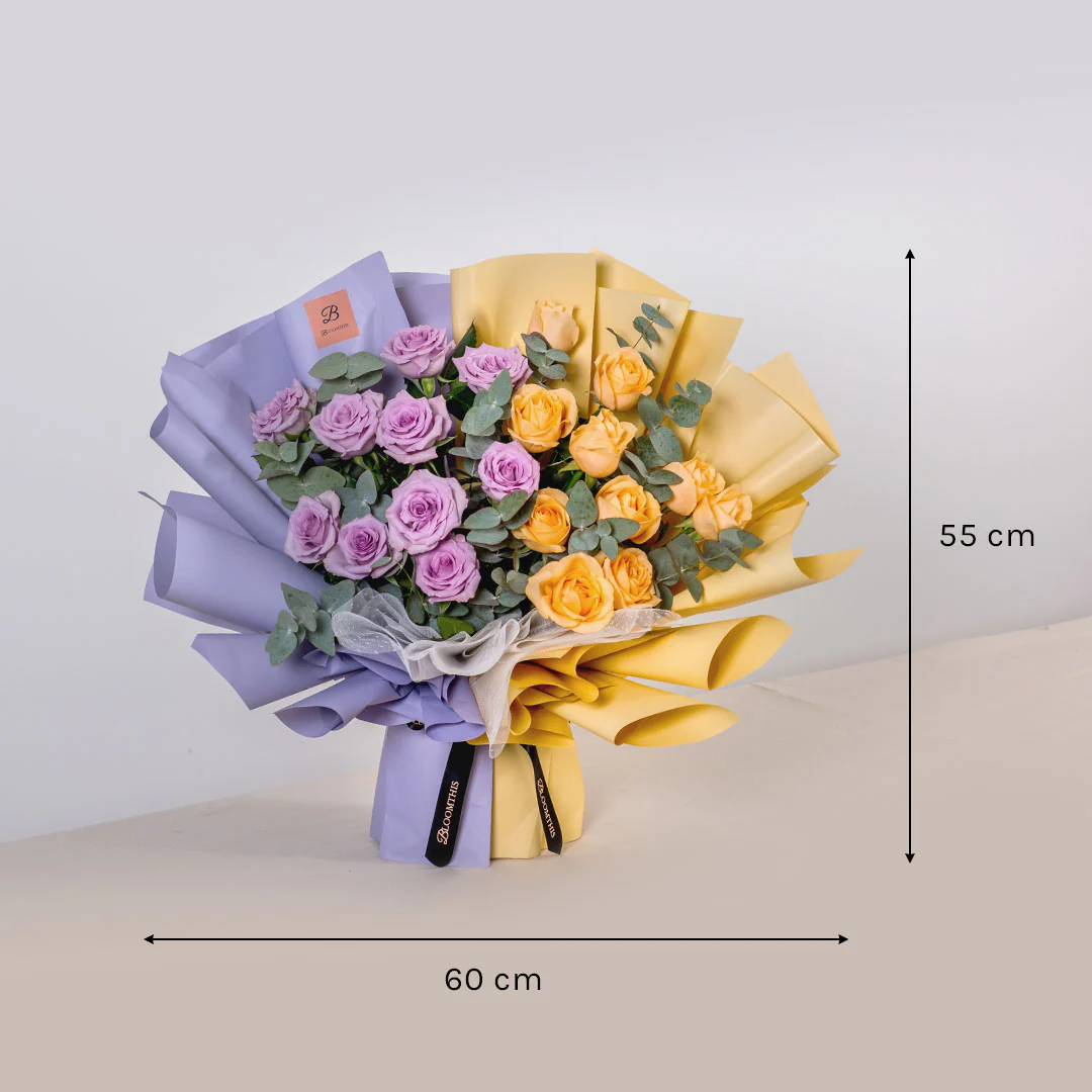 Poppy Lilac Rose Bouquet - Image 5