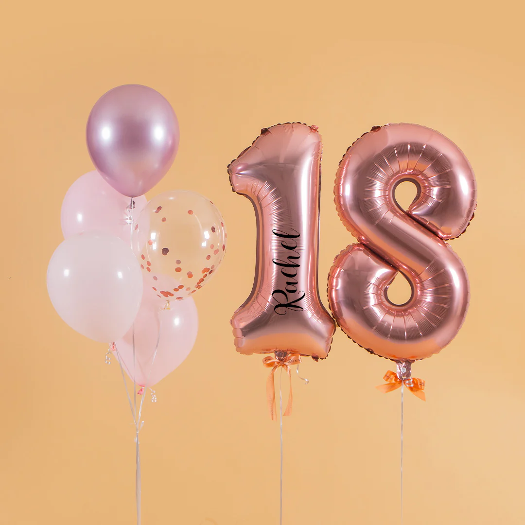 Pretty Pink Helium Foil Birthday Number Balloon - Image 5