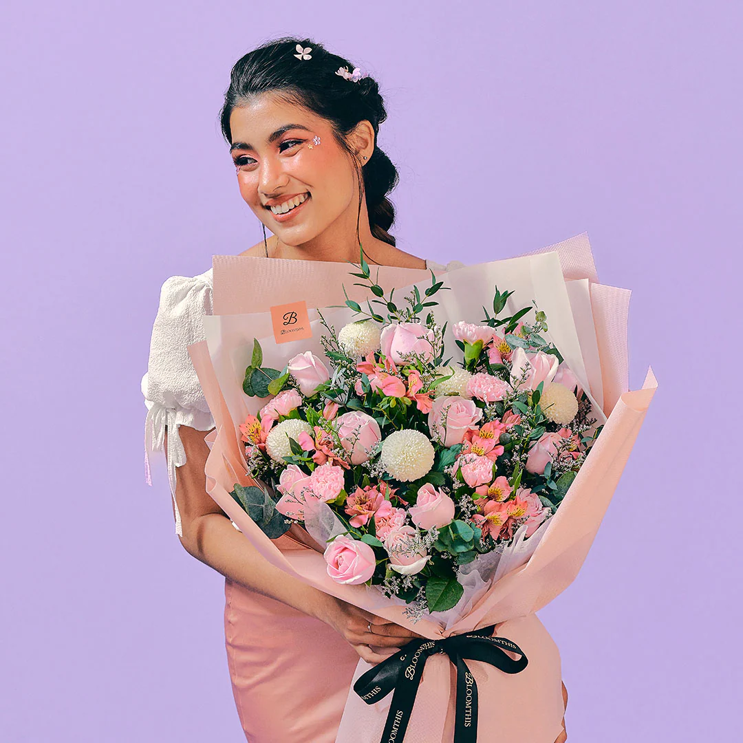 Serena Rose & Carnation Bouquet - Image 2