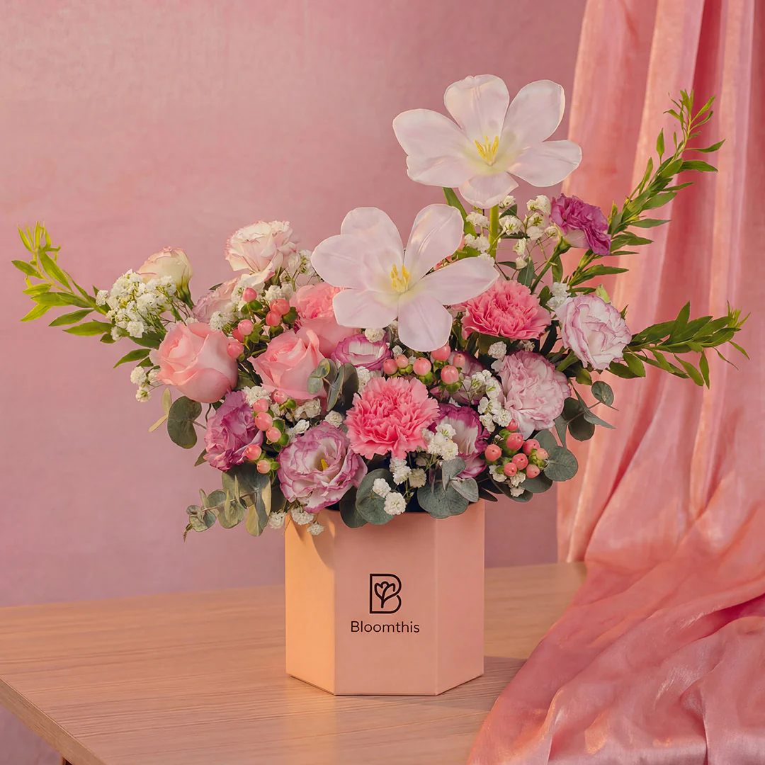 Sora Pink Tulip Flower Box - Image 2