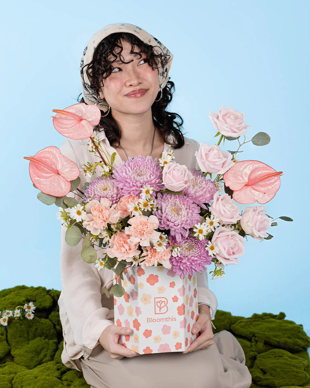 Spring Whimsy Zaylee Pink Mum Flower Box - Image 6