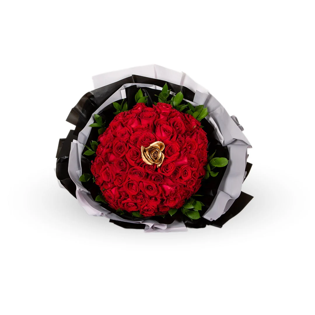Sweetheart Red & Gold Rose Mother's Day Bouquet (MD) - Image 2