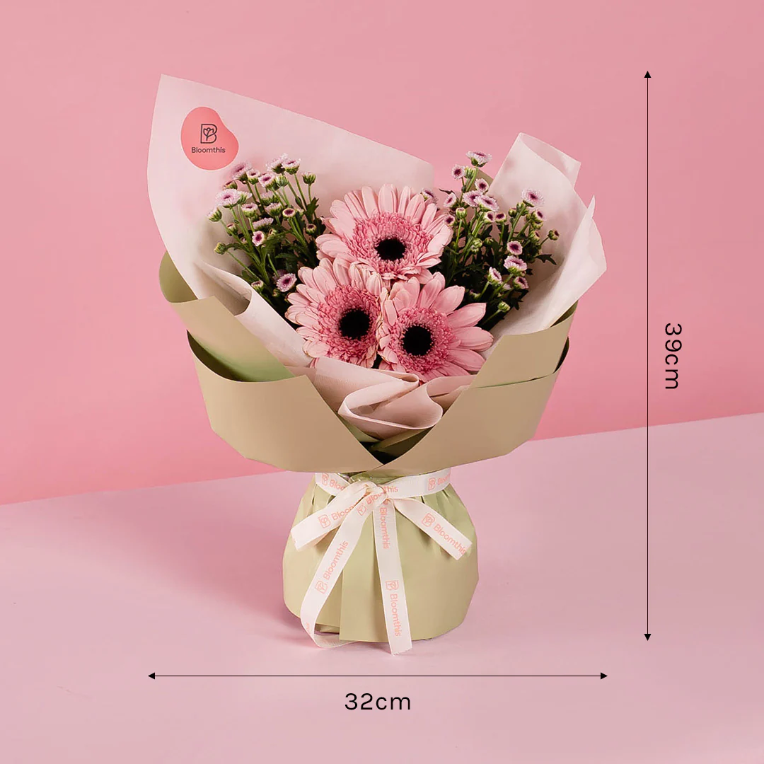 Sylvie Pink Gerbera Bouquet - Image 4