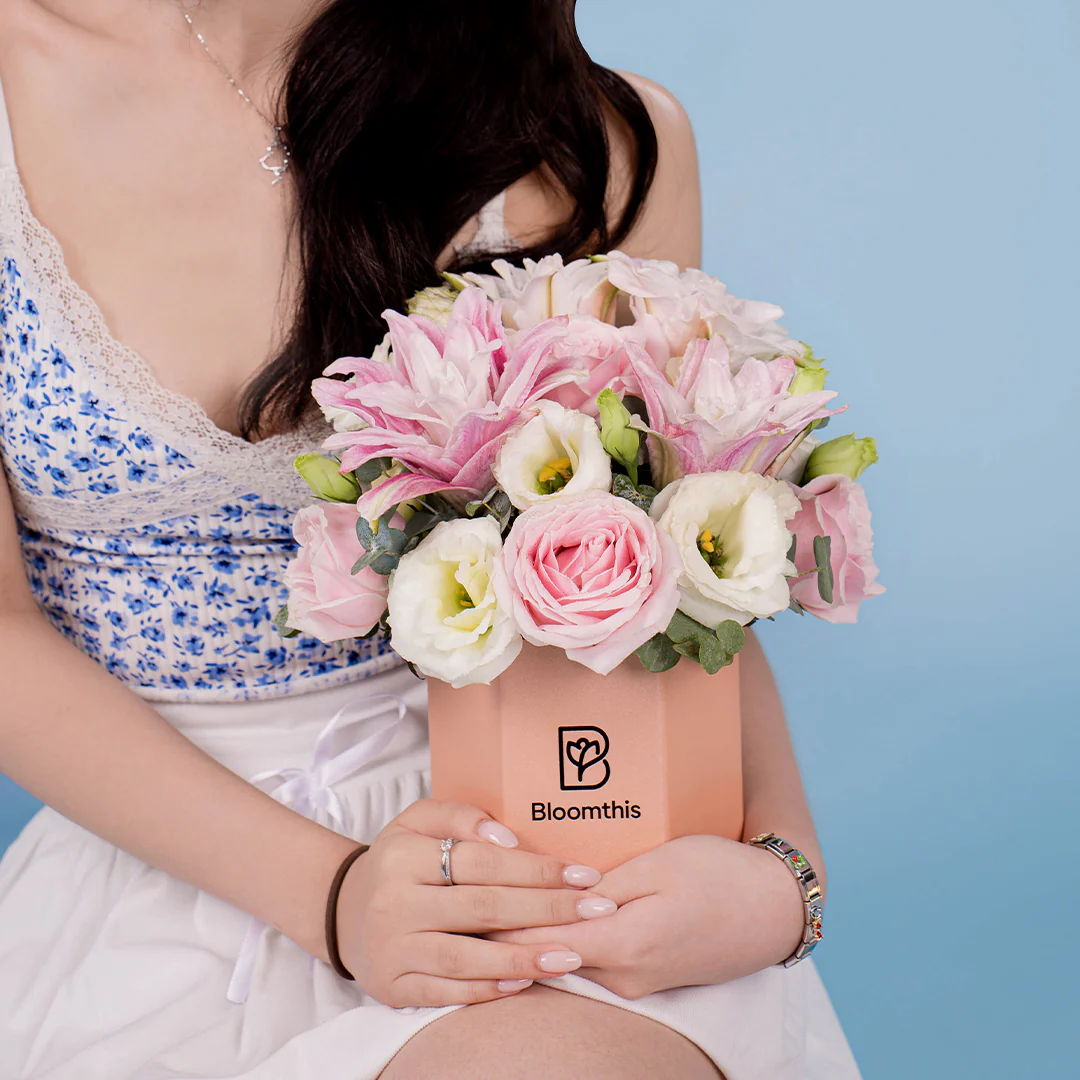 Tessa Pink Lily Flower Box - Image 4