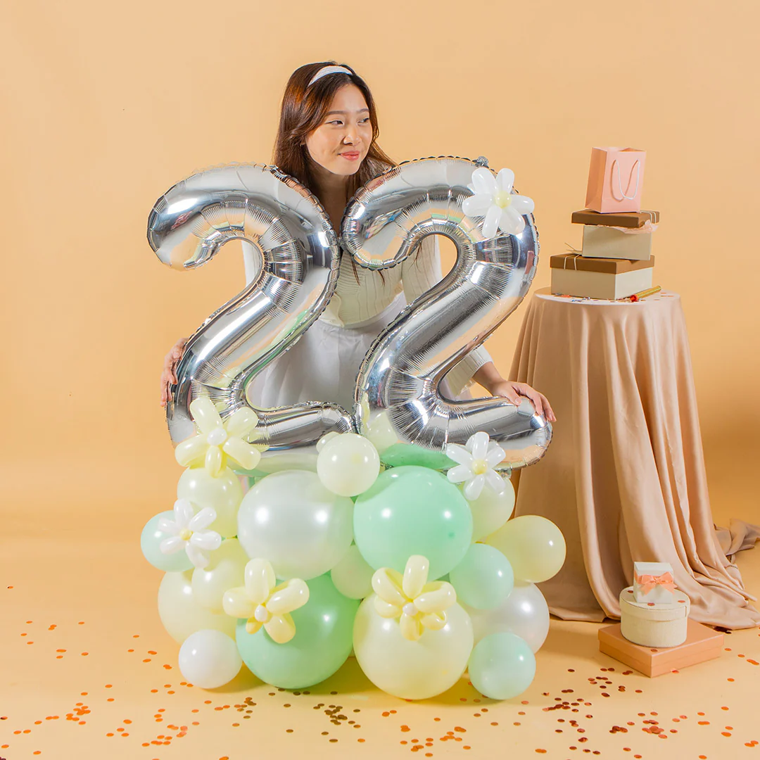 Vespa Mint Marquee Number Birthday Balloon - Image 2