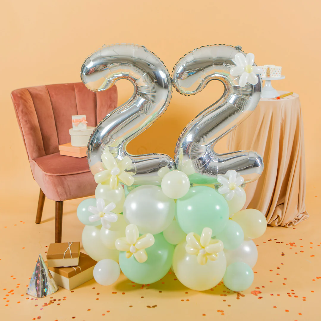 Vespa Mint Marquee Number Birthday Balloon - Image 3
