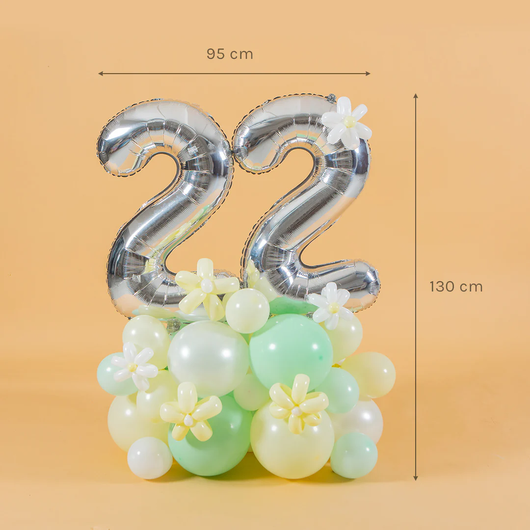 Vespa Mint Marquee Number Birthday Balloon - Image 9