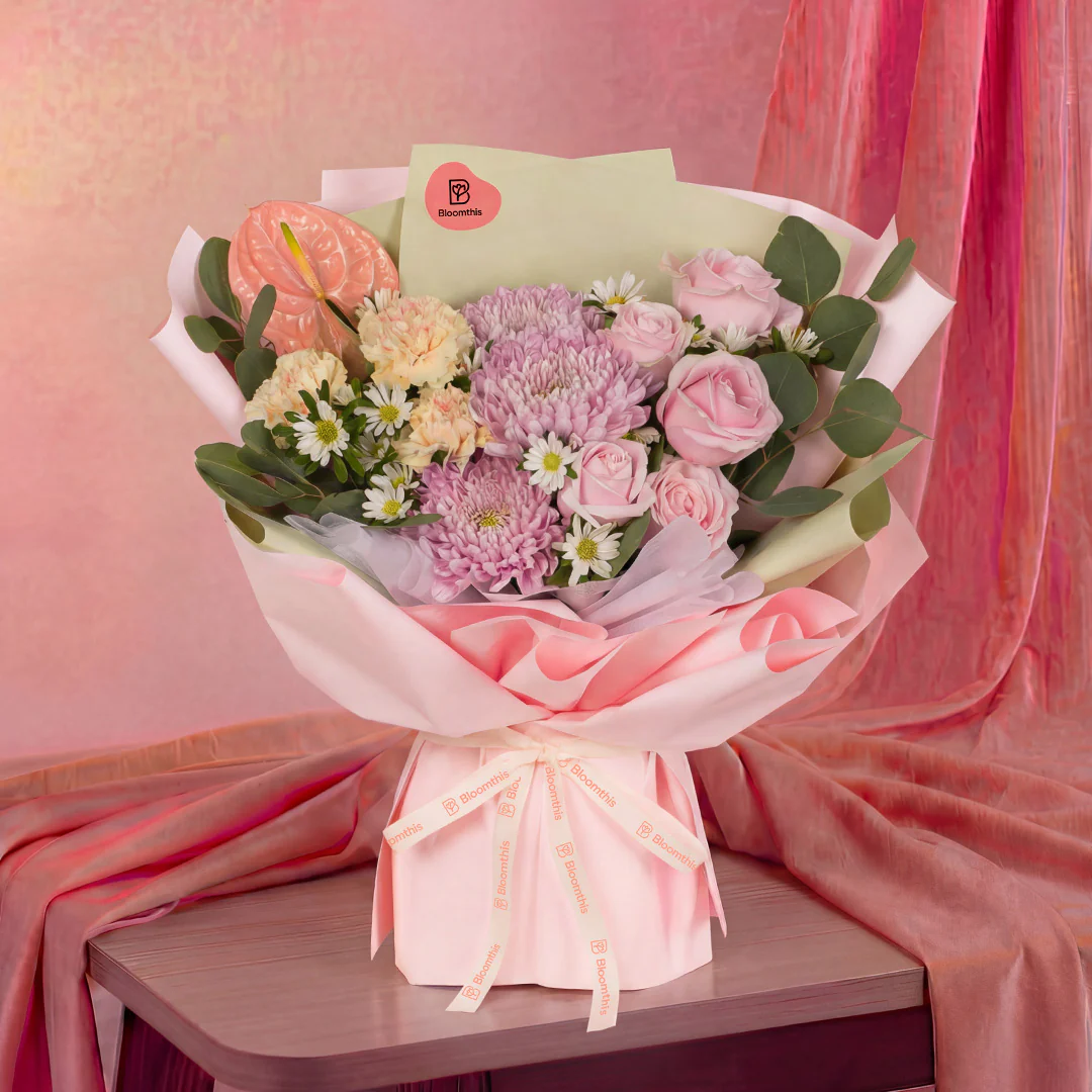 Zaylee Pink Mum Bouquet - Image 2