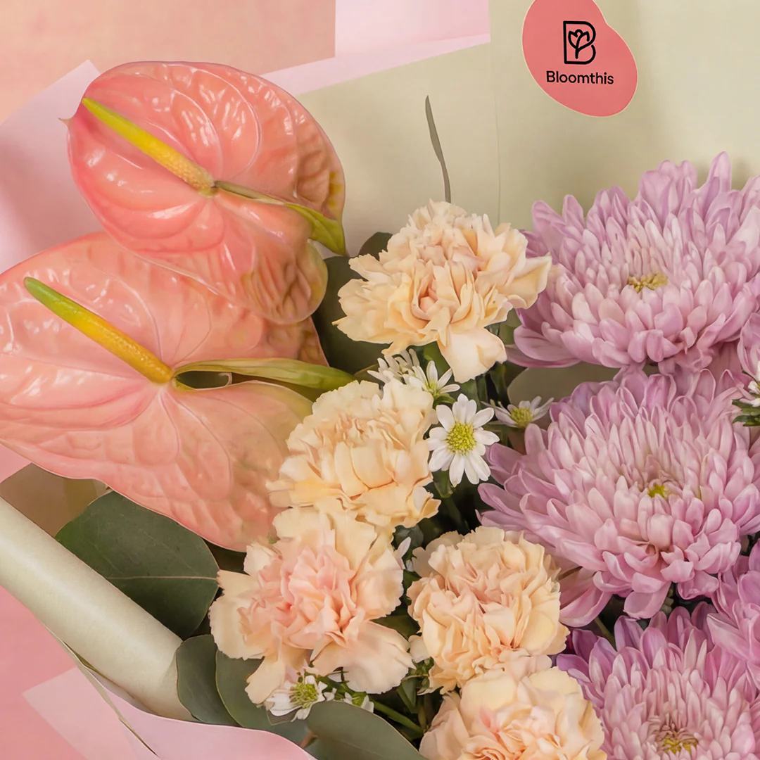 Zaylee Pink Mum Bouquet - Image 3