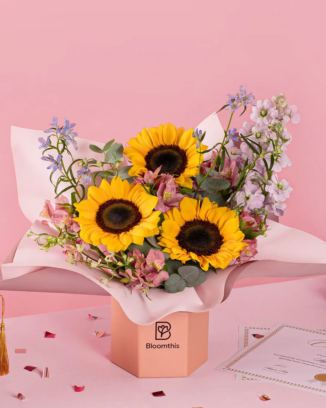 Zooey Yellow Sunflower Flower Box - Image 3